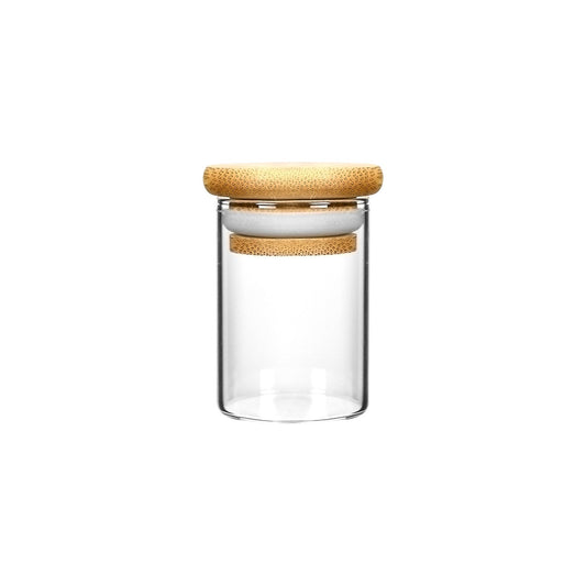1oz Wood Lid Suction Glass Jars 1 GRAM