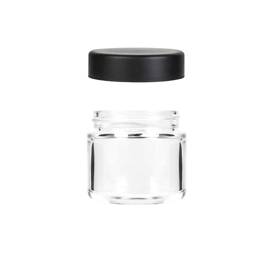 2oz Child Resistant Glass Jars with Black Caps 3.5 Grams - 200 COUNT