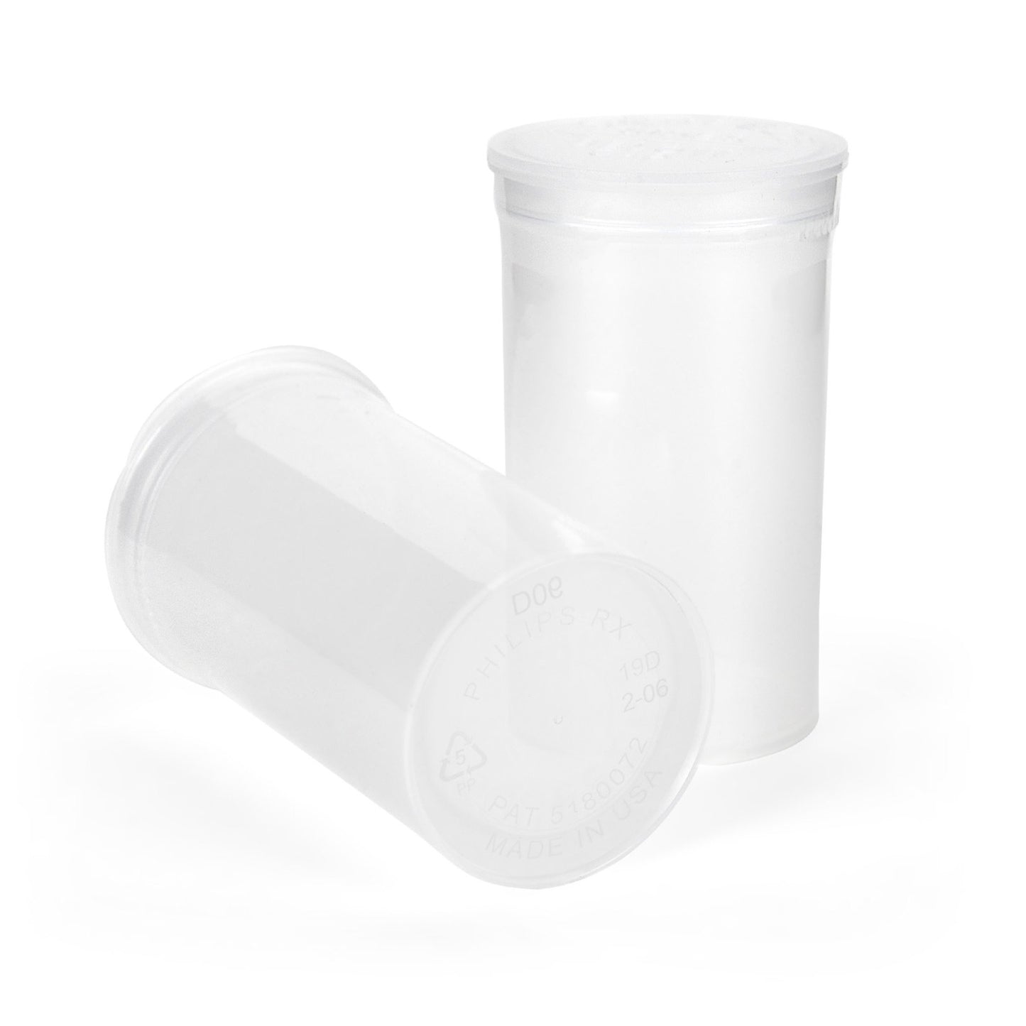 19 Dram Philips RX Pop Top Translucent Clear 225 COUNT