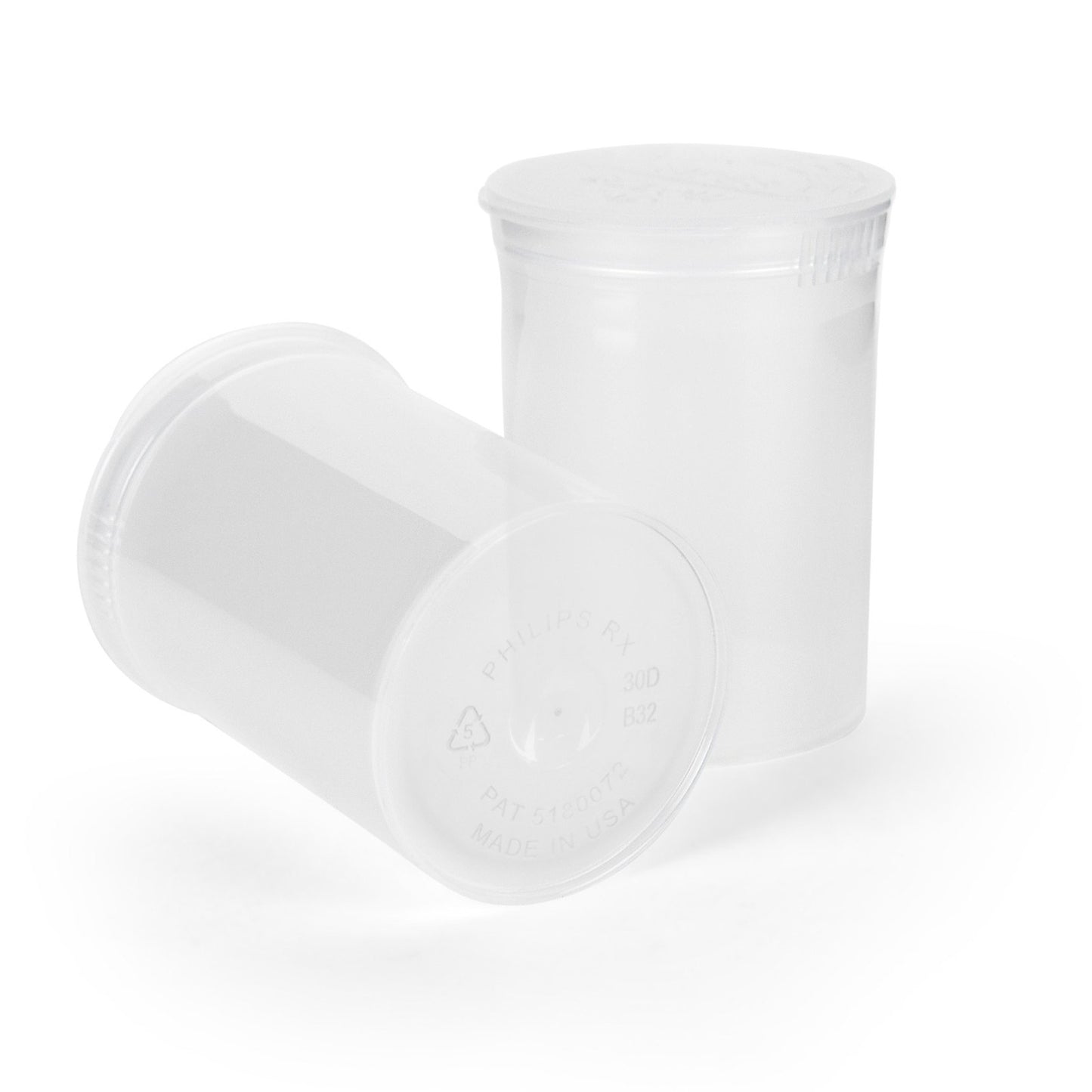 30 Dram Philips RX Pop Top Translucent Clear 150 COUNT