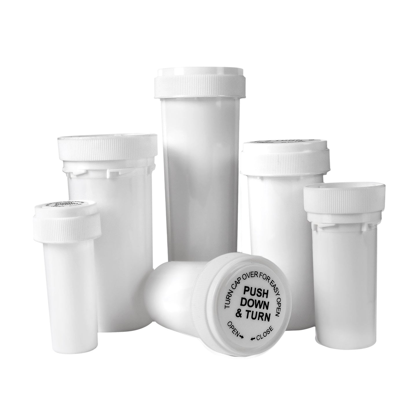 8 Dram Push Down & Turn Cap Opaque White - 410 COUNT