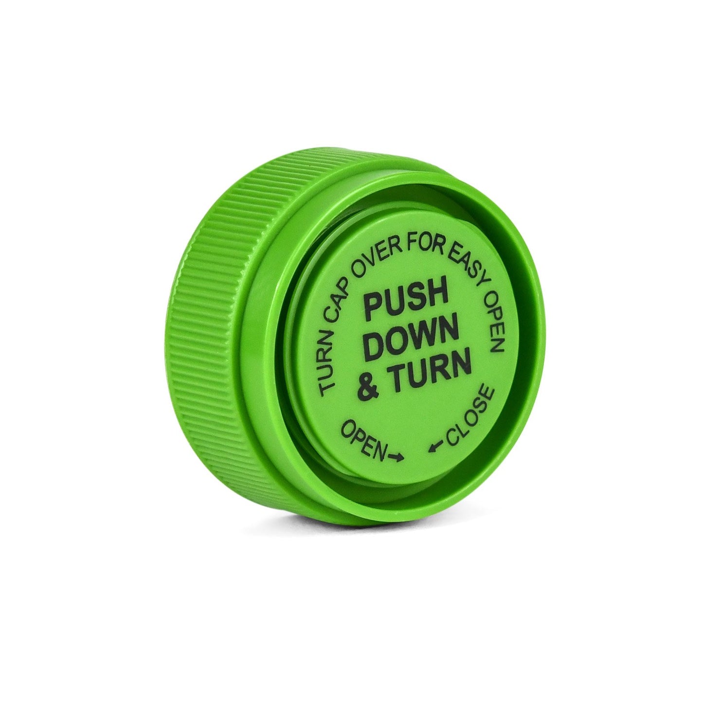 8 Dram Push Down & Turn Cap Opaque Green - 410 COUNT