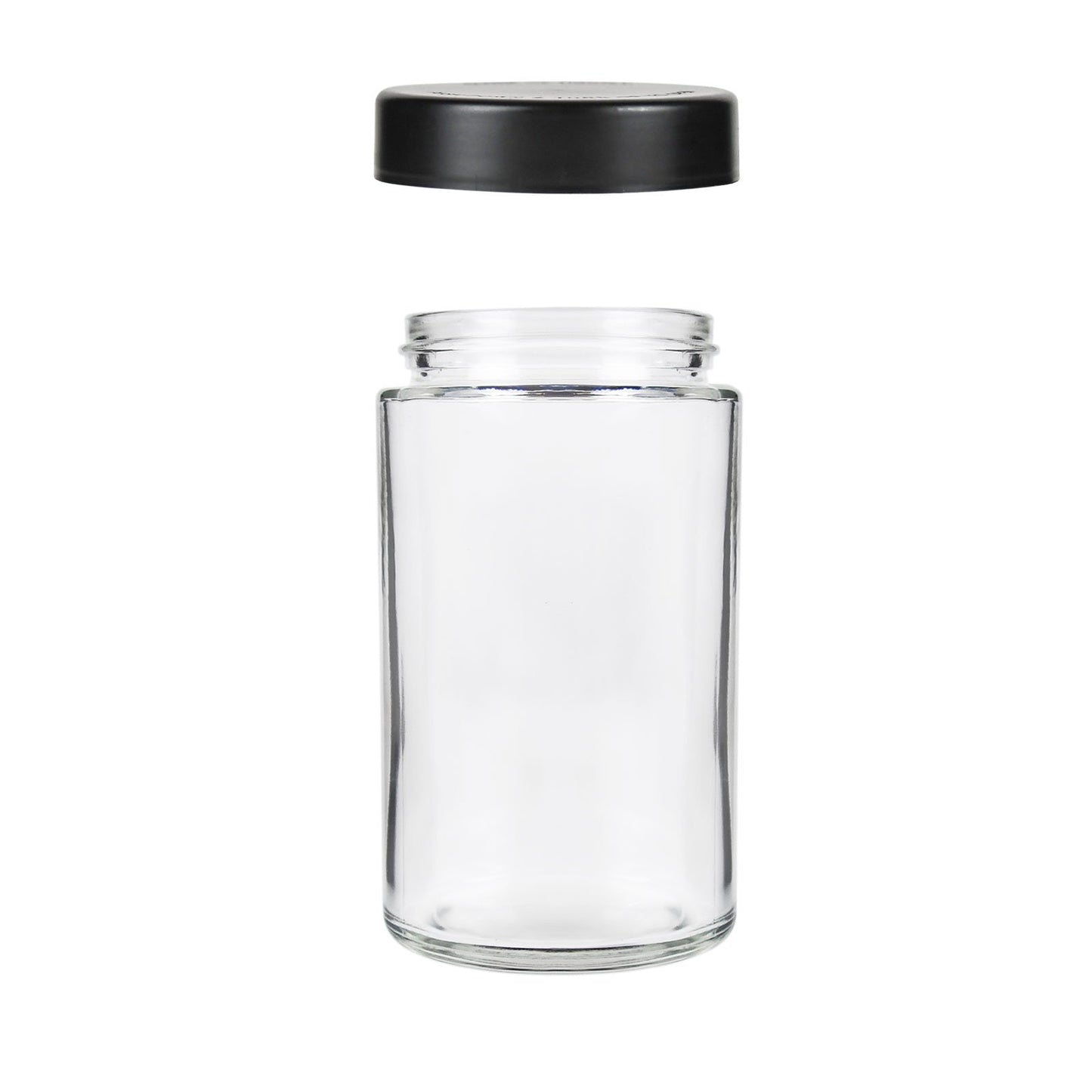 10oz Child Resistant Glass Jars with Black Caps 14-Grams 72 COUNT