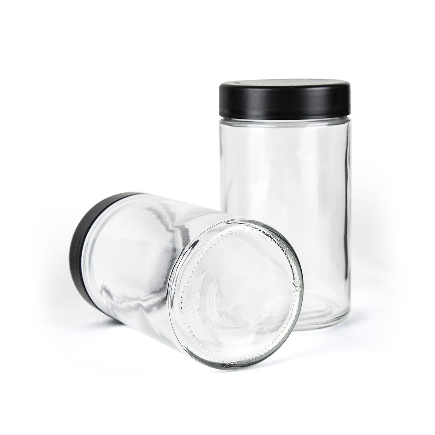 10oz Child Resistant Glass Jars with Black Caps 14-Grams 72 COUNT