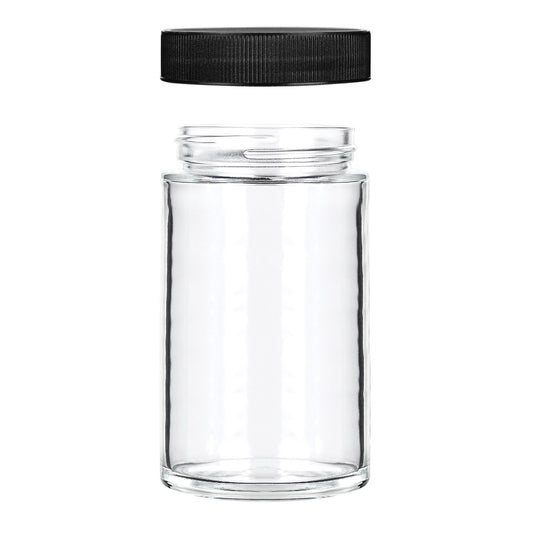 10oz Glass Jars with Black Caps 14-Grams 72 COUNT