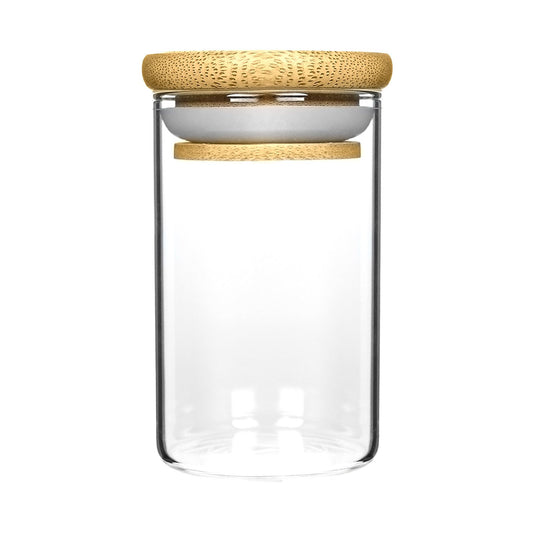 10oz Wood Lid Suction Glass Jars 14 Grams 80 COUNT