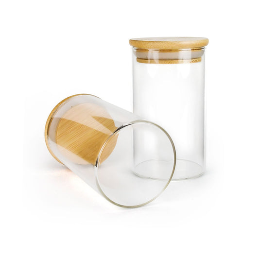 10oz Wood Lid Suction Glass Jars 14 Grams 80 COUNT