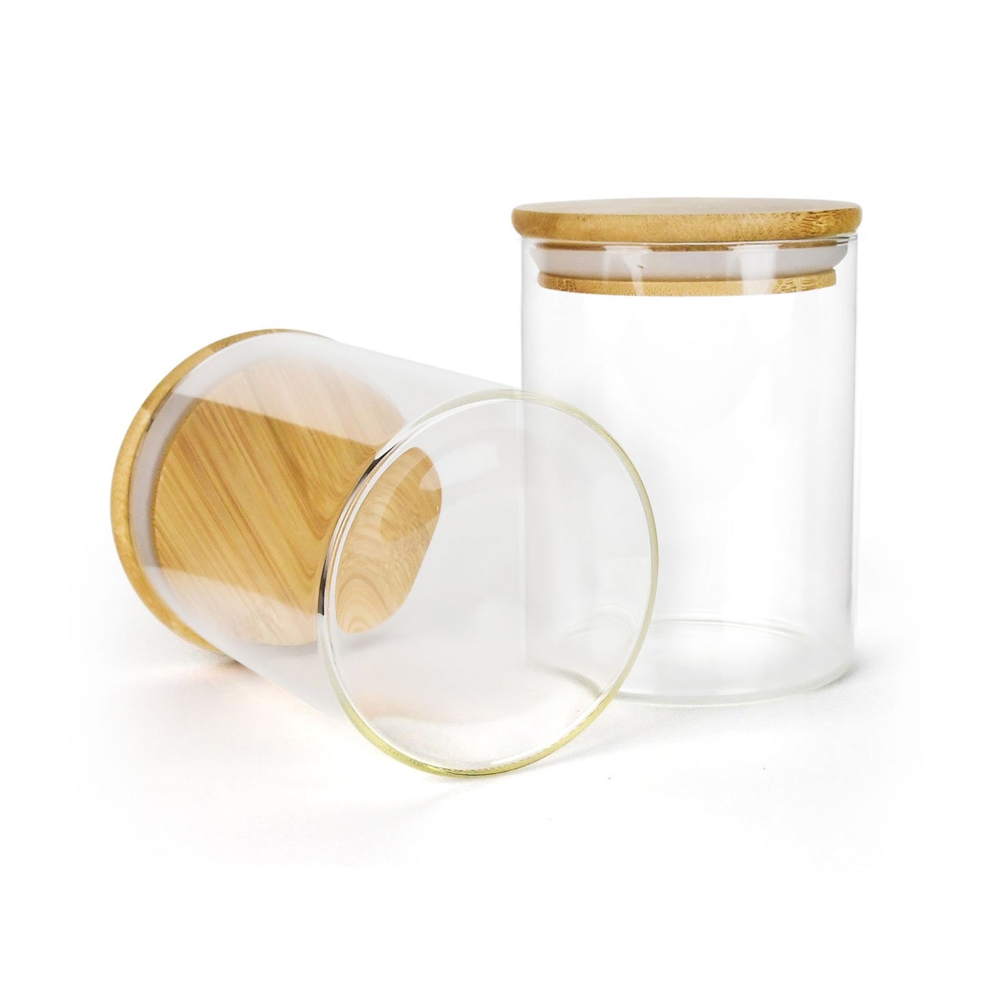 18oz Wood Lid Suction Glass Jars 28 Grams 40 COUNT