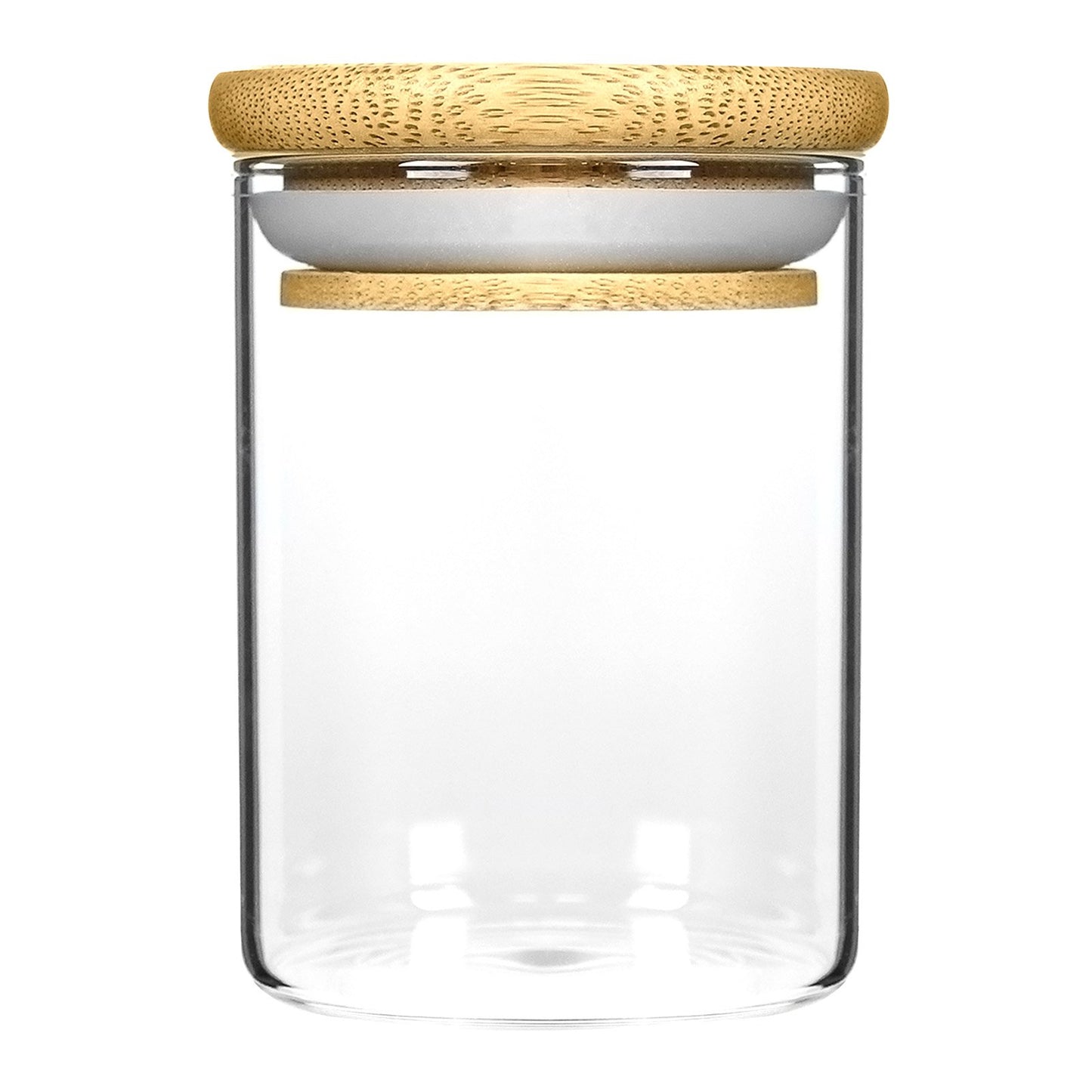 18oz Wood Lid Suction Glass Jars 28 Grams 40 COUNT