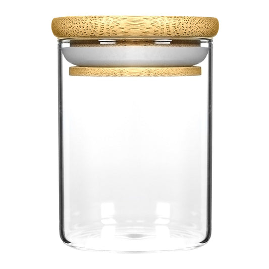 18oz Wood Lid Suction Glass Jars 28 Grams 40 COUNT