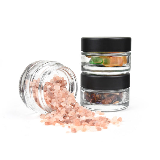 1oz Child Resistant Glass Jars with Black Caps 1-2 Grams 200 COUNT