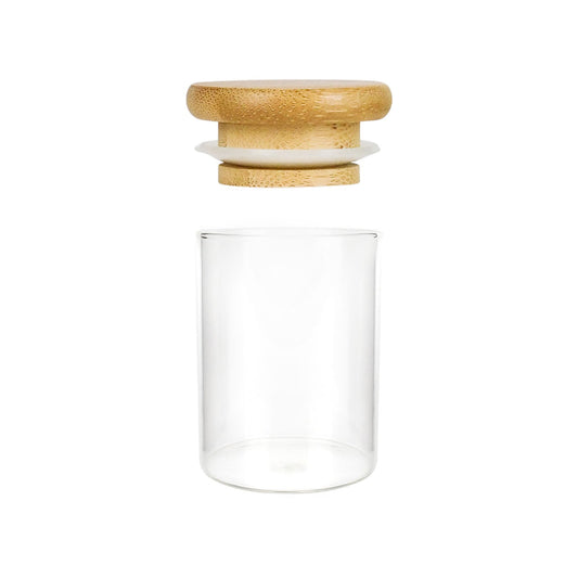 1oz Wood Lid Suction Glass Jars 1 GRAM