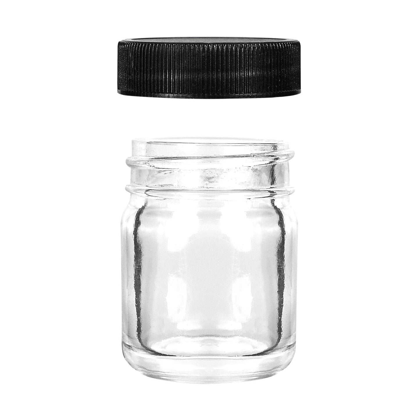 1oz Glass Jars With Black Caps 1 Gram 252 COUNT