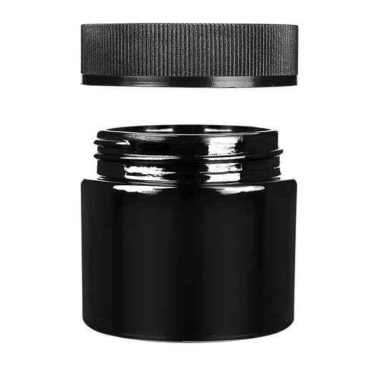 2oz Child Resistant Cap Black Jars - 3.5 GRAMS 200 COUNT