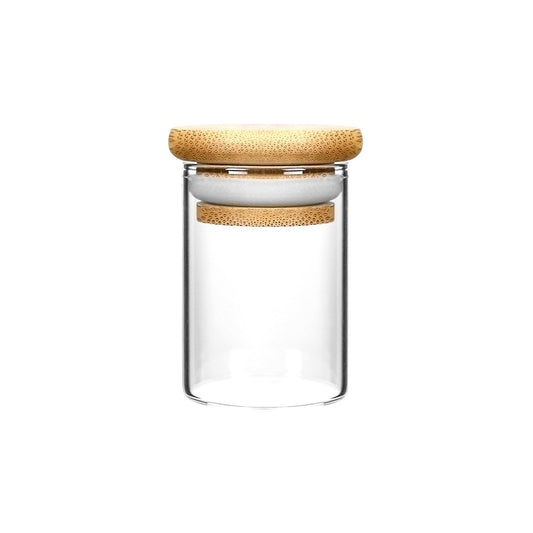 2oz Wood Lid Suction Glass Jars 3.5 Grams 200 COUNT