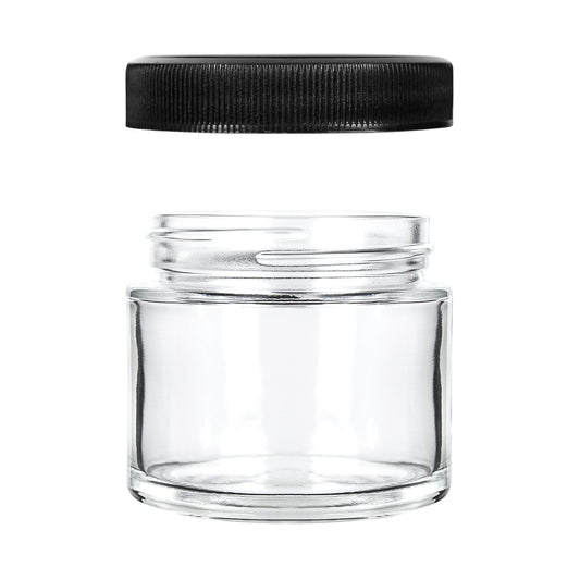 2oz Glass Jars with Black Caps 3.5 Grams 200 COUNT