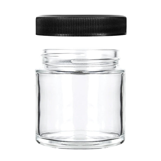 3oz Glass Jars with Black Caps 5 Grams 150 COUNT