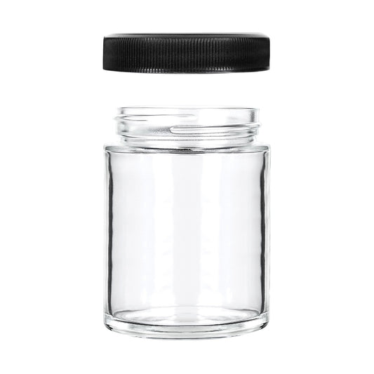 4oz Glass Jars with Black Caps 7 Grams 120 COUNT