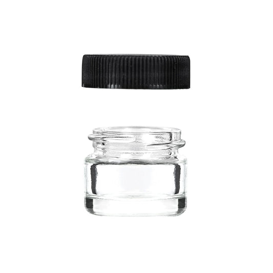 5ml Glass Screw Top Concentrate Container Black Cap 1 Gram 250 COUNT