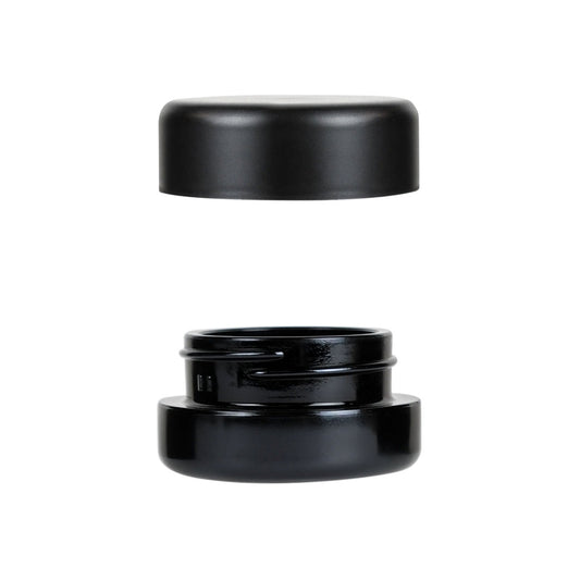 9ml Child Resistant Black Glass Jar with Black Cap 2 Gram 320 COUNT