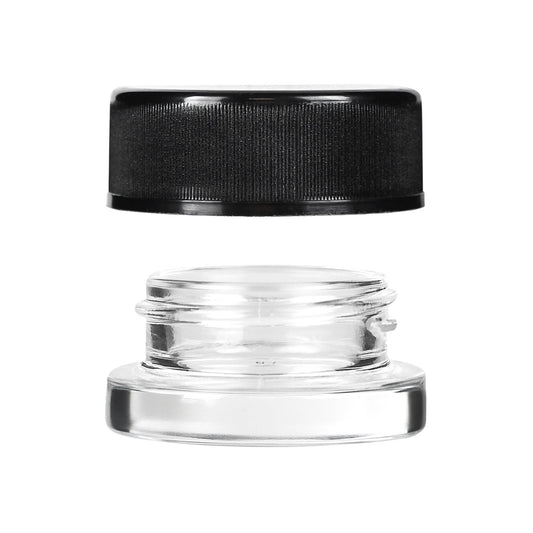 9ml Child Resistant Glass jar with Black Cap - 2 Gram 90 COUNT