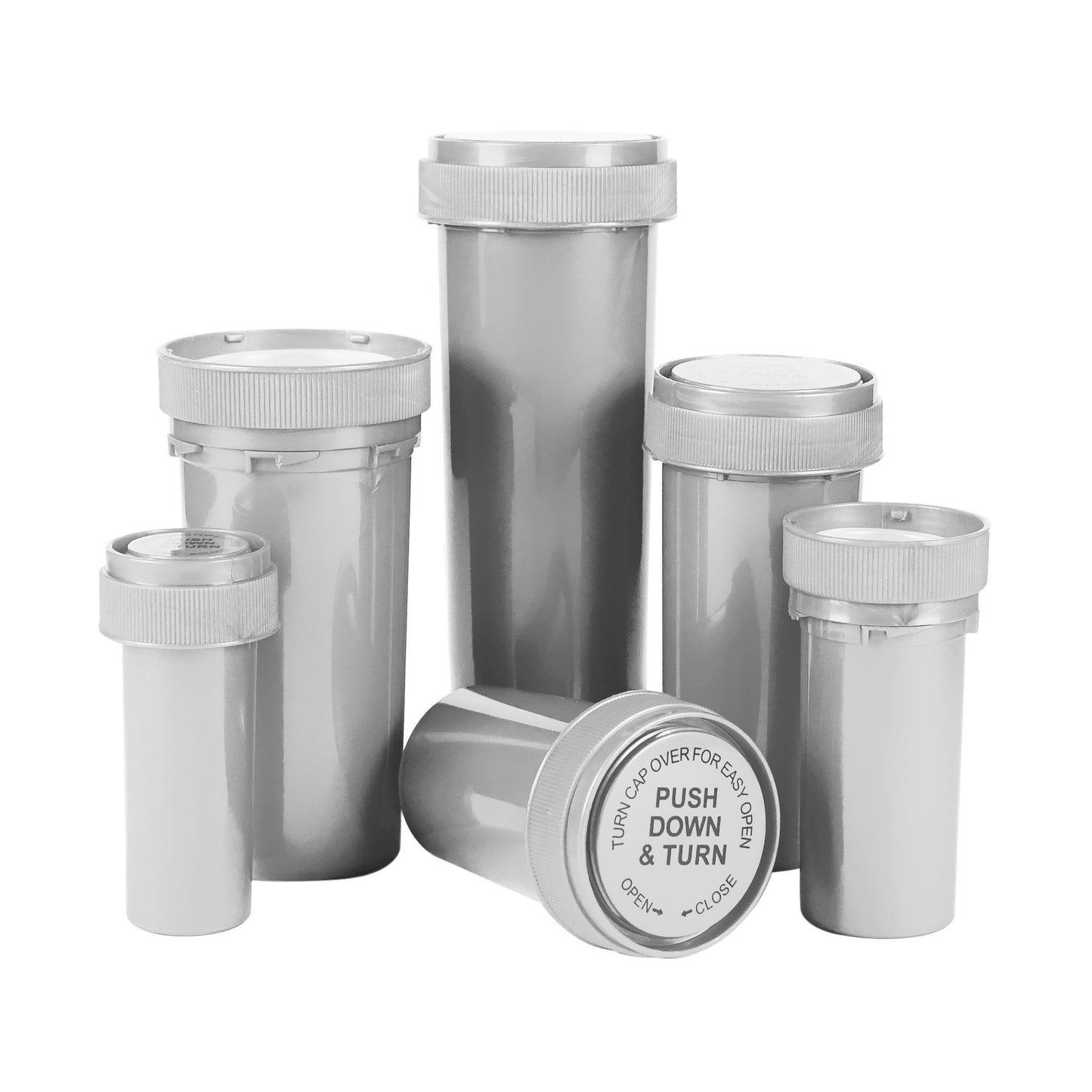 13 Dram Push Down & Turn Cap Opaque Silver 275 COUNT